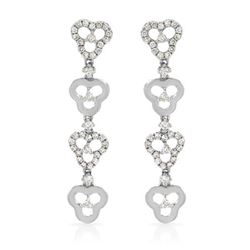 Genuine 0.38 TCW 14K White Gold Ladies Earring - REF-45R4K