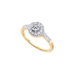 0.2 CTW Natural Diamond Cluster Ring 10K Yellow Gold