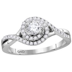 0.5 CTW Princess Natural Diamond Solitaire Bridal Engagement Ring 14K White Gold