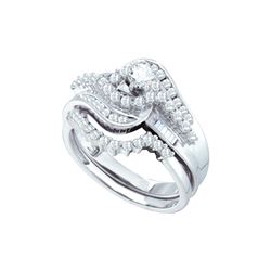 1 CTW Natural Diamond Bridal Engagement Ring 10K White Gold