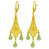 Image 1 : Genuine 4.5 ctw Peridot Earrings Jewelry 14KT Yellow Gold - REF-56W7Y
