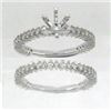 Image 1 : 14K White Gold 0.88CTW Diamond Wedding Ring Set - REF-91H6W