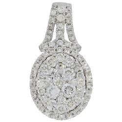 14K White Gold 1.34CTW Diamond Pendant - REF-155H4W