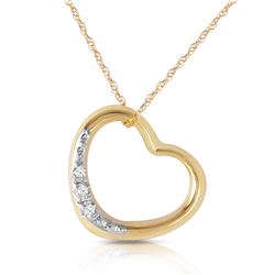 Genuine 0.03 ctw Diamond Anniversary Necklace Jewelry 14KT Yellow Gold - REF-37A4K