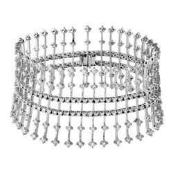 18K White Gold 8.81CTW Diamond Bracelet - REF-1198M5F