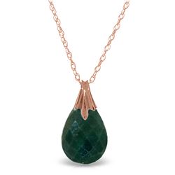 Genuine 4 ctw Created Green Sapphire Necklace Jewelry 14KT Rose Gold - REF-16P8H