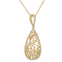 Genuine 0.48TCW 14K Two Tone Gold Ladies Necklace - REF-54X5Y