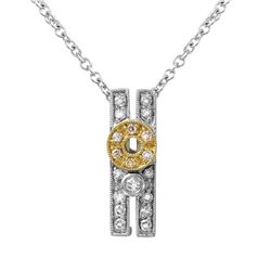 Genuine 0.23 TCW 14K Two Tone Gold Ladies Pendant - REF-32N6A