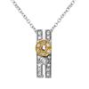 Image 1 : Genuine 0.23 TCW 14K Two Tone Gold Ladies Pendant - REF-32N6A
