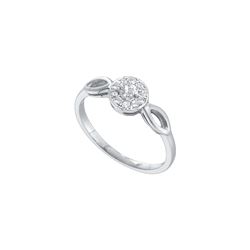 0.12 CTW Natural Diamond Solitaire Promise Bridal Ring 10K White Gold