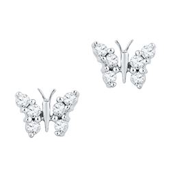 0.2 CTW Natural Diamond Butterfly Stud Earrings 10K White Gold