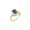 Image 1 : 0.5 CTW Black Colored Diamond Cluster Ring 10K Yellow Gold