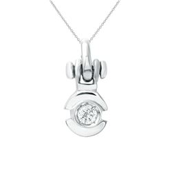 Genuine 0.19 TCW 18K White Gold Ladies Pendant - REF-41X5Y