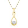 Image 1 : 0.13 CTW Natural Diamond Infinity Cluster Pendant 10K Yellow Gold