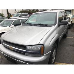 2007 CHEVROLET TRAILBLAZER LS, 4 DOOR SUV, GREY, VIN # 1GNDT13S872286939