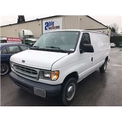 2002 FORD E-250, CARGO VAN, WHITE, VIN # 1FTNE24M32HA53053