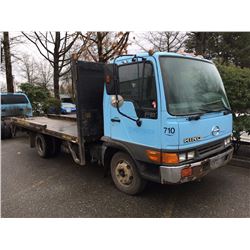 2003 HINO FBM, FLATDECK, BLUE, VIN # JHBFB4JE031S11100