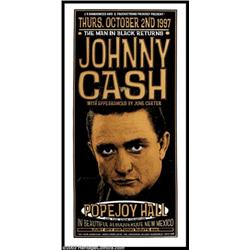 Johnny Cash - Music Memorabilia Poster, "The Man in Black Returns" (Firehouse, 1997)
