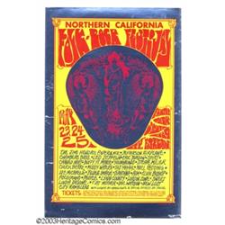Jimi Hendrix - Music Memorabilia, Foil Handbill, Northern California Folk Rock Festival (Bob Blo