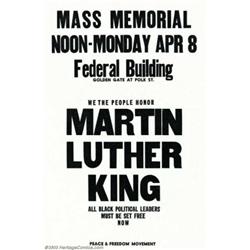 Martin Luther King - Music Memorabilia Poster, Mass Memorial (Peace and Freedom Movement, 1968)