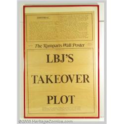 The Ramparts - Music Memorabilia Poster, "LBJ's Takeover Plot" (Ramparts Magazine, 1968)