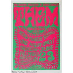 Them - Music Memorabilia Poster, Fillmore Auditorium (Bill Graham Presents, 1966)
