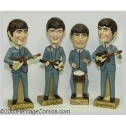 Beatles - Music Memorabilia Toy, Large Set of Car Mascot Bobbin Head Figures (1964)