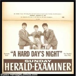 Beatles - Musical Memorabilia, Beatles "A Hard Day's Night" Display Poster for the Los Angeles H
