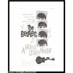 Beatles - Music Memorabilia, Beatles "A Hard Day's Night" Movie Poster - Alternate Rough Layout