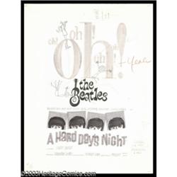 Beatles - Music Memorabilia Poster, "A Hard Day's Night" Movie Poster - Alternate Rough Layout (