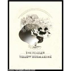 Beatles - Music Memorabilia, Beatles - Hand Painted Mock-Up of Alternate Version of "Yellow Subm