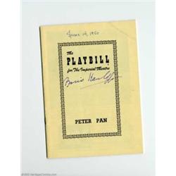 Boris Karloff - Autographed Playbill to "Peter Pan"