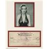 Image 1 : Marilyn Monroe - Signed Bank Check
