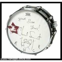 Red Hot Chili Peppers - Autographed Drum Offered here is an original Chad Smith-model drum whic