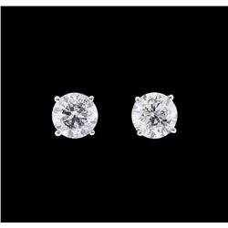 1.42 ctw Diamond Earrings - 14KT White Gold