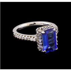 2.85 ctw Tanzanite and Diamond Ring - 14KT White Gold