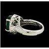 Image 3 : 4.48 ctw Emerald and Diamond Ring - 14KT White Gold