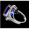 Image 3 : GIA Cert 23.29 ctw Tanzanite and Diamond Ring - 14KT White Gold
