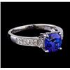 Image 1 : 2.00 ctw Tanzanite and Diamond Ring - 14KT White Gold