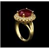 Image 4 : 14KT Yellow Gold 6.72 ctw Ruby and Diamond Ring