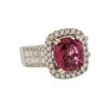 Image 1 : 4.58 ctw Red Spinel and Diamond Ring - 14KT White Gold