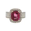 Image 2 : 4.58 ctw Red Spinel and Diamond Ring - 14KT White Gold