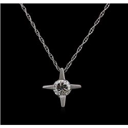 0.20 ctw Diamond Pendant With Chain - 14KT White Gold