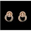 Image 1 : 0.42 ctw Diamond Earrings - 14KT Two-Tone Gold