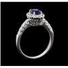 Image 5 : 1.08 ctw Sapphire and Diamond Ring - 14KT White Gold