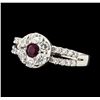 Image 1 : 0.22 ctw Ruby and Diamond Ring - 14KT White Gold