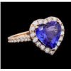 Image 1 : 5.44 ctw Tanzanite and Diamond Ring - 14KT Rose Gold