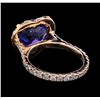 Image 3 : 5.44 ctw Tanzanite and Diamond Ring - 14KT Rose Gold