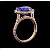 Image 4 : 5.44 ctw Tanzanite and Diamond Ring - 14KT Rose Gold