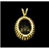 Image 2 : 6.31 ctw Topaz and Diamond Pendant - 14KT Yellow Gold